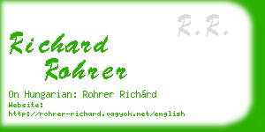 richard rohrer business card